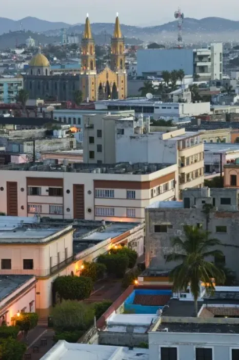 Framed Print : Mexico, Sinaloa State, Mazatlan. Old Mazatlan & Cathedral / Dawn Framed Print : Mexico, Sinaloa State, Mazatlan. Old Mazatlan & Cathedral / Dawn
