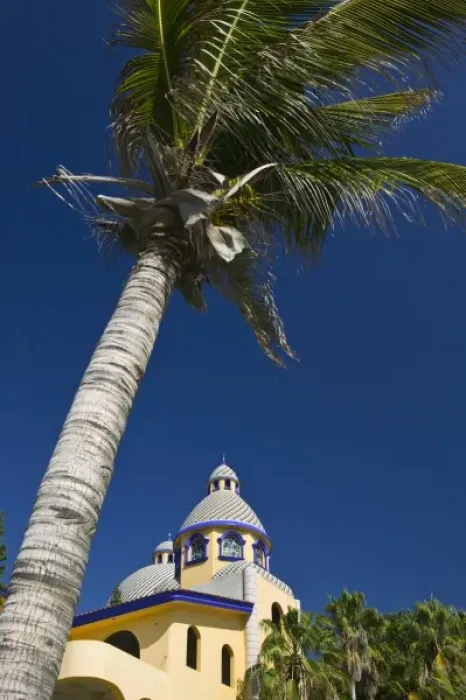 Framed Print : Mexico, Sinaloa State, Mazatlan. Palm and House on Playa Olas Altas Beach Framed Print : Mexico, Sinaloa State, Mazatlan. Palm and House on Playa Olas Altas Beach