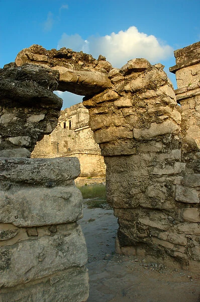 06. Mexico, Tulum, Stone archway at ruins