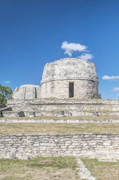Framed Print : Mexico, Yucatan. Mayapan Ruins, Temple Redondo