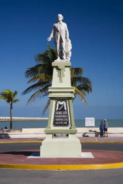 Framed Print : Mexico, Yucatan, Progreso. Statue of the founder of Progreso, Juan Miguel Castro Framed Print : Mexico, Yucatan, Progreso. Statue of the founder of Progreso, Juan Miguel Castro