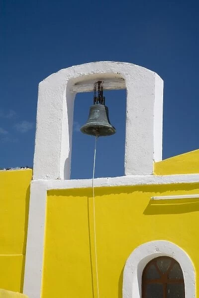 Mexico, Yucatan, Telchac. Small yellow chapel, San Diego de al Cala, in the town of Puerto Telchac