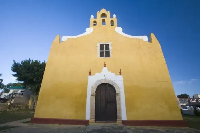 Framed Print : Mexico, Yucatan, Valladolid. Spanish Colonial Church in Valladolid