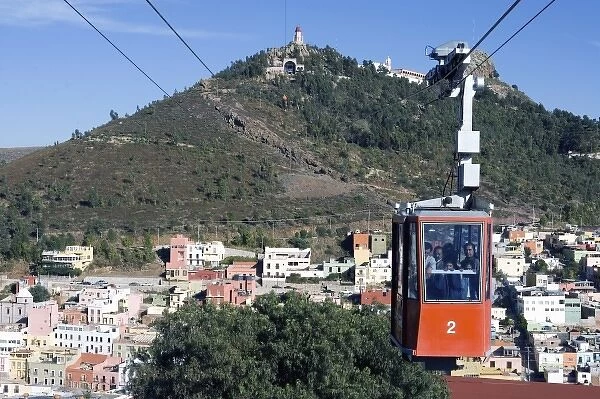 Mexico, Zacatecas. The Teleferico, an aerial tramway linking downtown Zacatecas to Cerro de la Bufa
