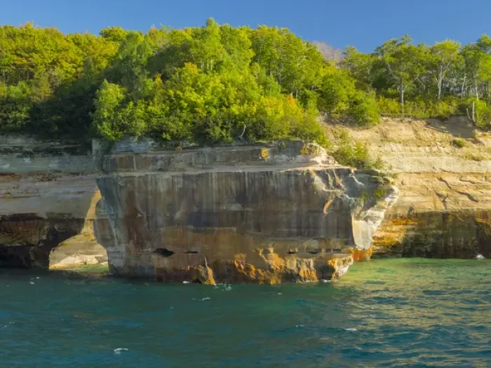 Framed Print : MI, Upper Peninsula, Pictured Rocks National Lakeshore, Lovers Leap Framed Print : MI, Upper Peninsula, Pictured Rocks National Lakeshore, Lovers Leap