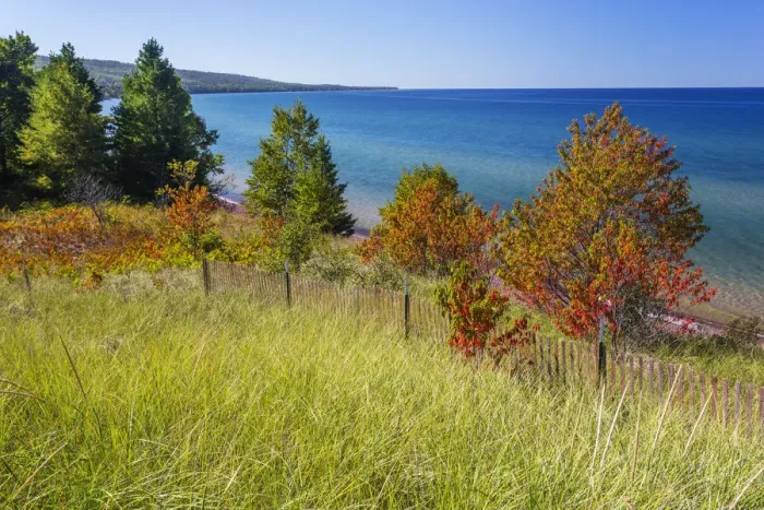 Framed Print : Michigan, Keweenaw Peninsula, Great Sand Bay, view of Lake Superior