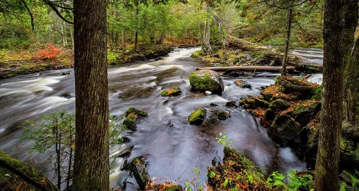 Framed Print : Michigan, Upper Peninsula, fall, autumn, stream Framed Print : Michigan, Upper Peninsula, fall, autumn, stream