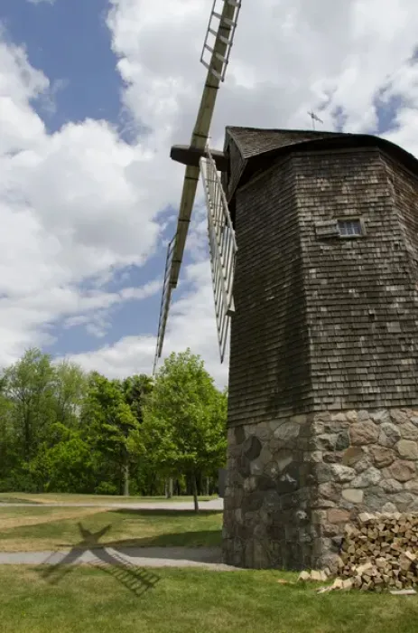Framed Print : Michigan, Wyandotte, Greenfield Village. Historic Farris Windmill, said to be the oldest in the US