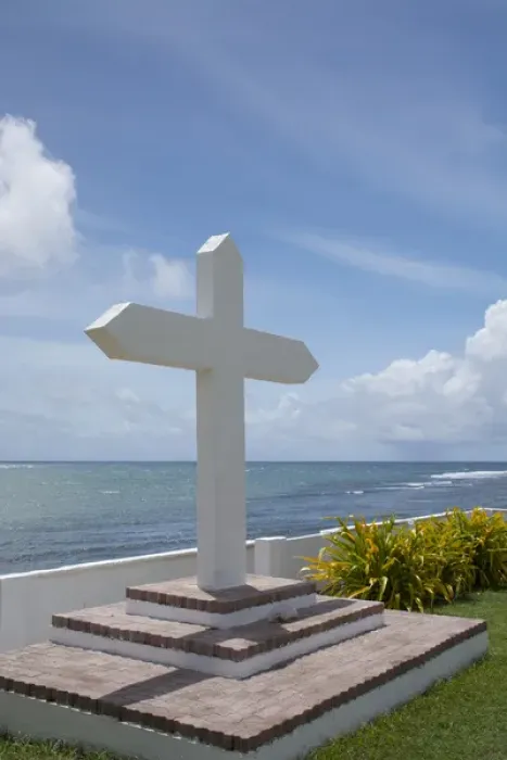 Framed Print : Micronesia, Mariana Islands, US Territory of Guam, Umatac. Historic Spanish San Dionisio Church Framed Print : Micronesia, Mariana Islands, US Territory of Guam, Umatac. Historic Spanish San Dionisio Church