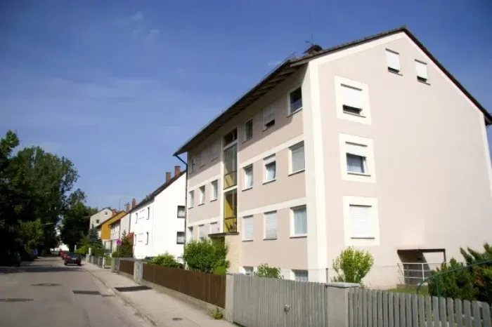 Framed Print : Mid rise housing in Friesing, Germany