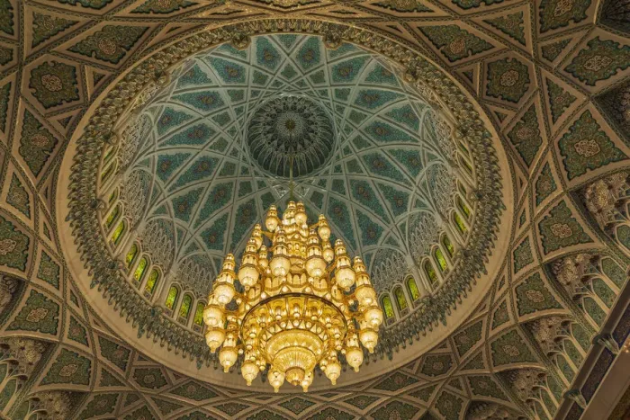 Framed Print : Middle East, Arabian Peninsula, Oman, Muscat. Chandelier