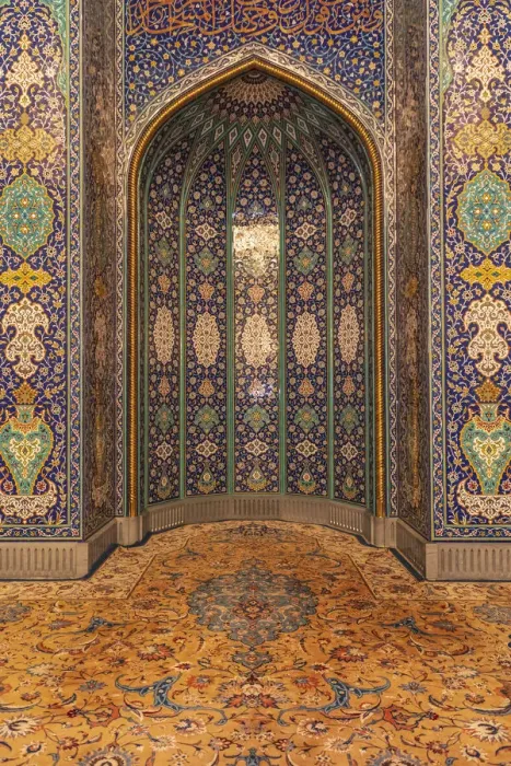 Framed Print : Middle East, Arabian Peninsula, Oman, Muscat. Decorative apse in the Sultan Qaboos Grand Framed Print : Middle East, Arabian Peninsula, Oman, Muscat. Decorative apse in the Sultan Qaboos Grand