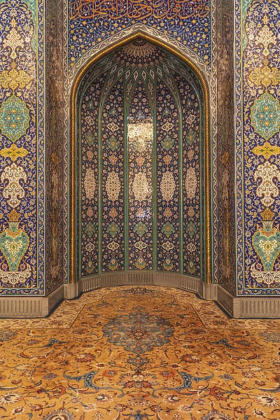 Middle East, Arabian Peninsula, Oman, Muscat. Decorative apse in the Sultan Qaboos Grand