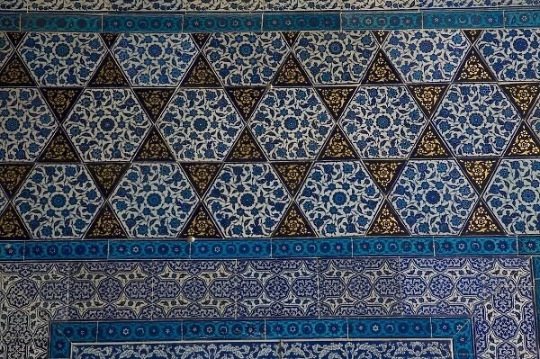 Middle East Turkey and city of Istanbul with the beautiful tile work of the Topkapi