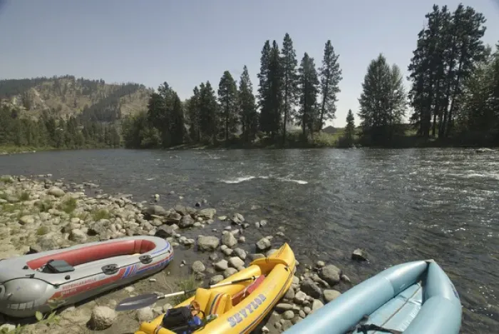 Framed Print : Midsummer Rafting Put-in on the Wenatchee River, Wenatchee, Washington, US