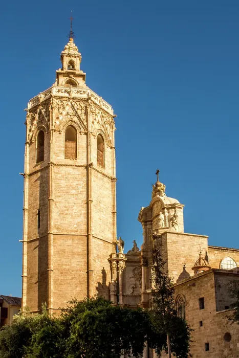 Framed Print : Miguelete Tower (El Miguelete) is the bell tower for the Valencia Cathedral, Plaza de la Reina, Valencia, Spain