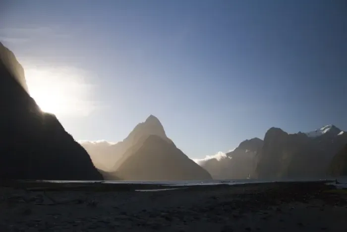 Framed Print : Milford Sound, New Zealand. The pristine Milford Sound, with Mitre Peak dominating the background Framed Print : Milford Sound, New Zealand. The pristine Milford Sound, with Mitre Peak dominating the background