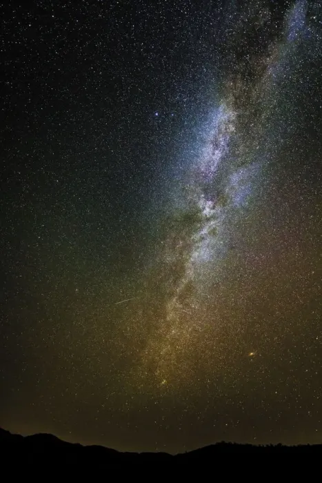 Framed Print : The Milky Way and Perseids meteor over Rose Valley, Los Padres National Forest, California, USA