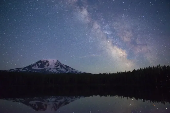 Framed Print : Milky Way rising over Mt. Adams, Gifford Pinchot National Forest, Washington State