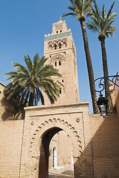 Minaret of the Koutoubia Mosque, Marrakesh (Marrakech), Morocco, North Africa, Africa