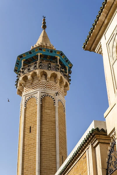 Minaret of Youssef Dey Mosque, Tunis, Tunisia, North Africa, Africa