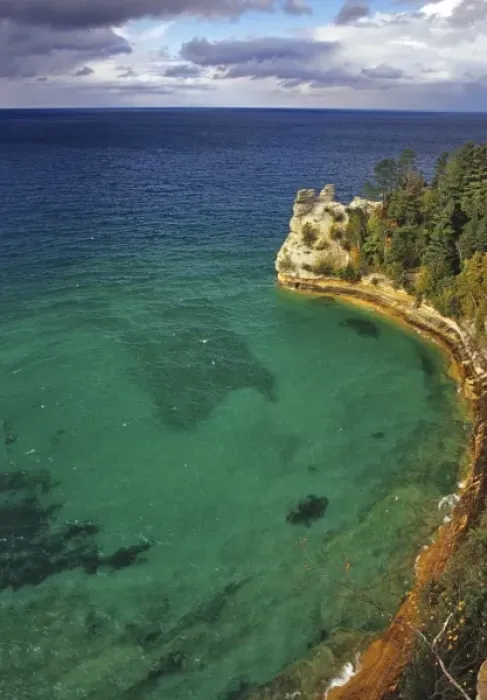 Framed Print : Miners Castle juts out into Lake Superior at Pictured Rock National Lakeshore in