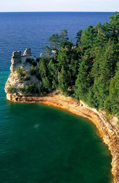 Miners Castle at the Picture Rocks in Munising along the shores of Lake Superior