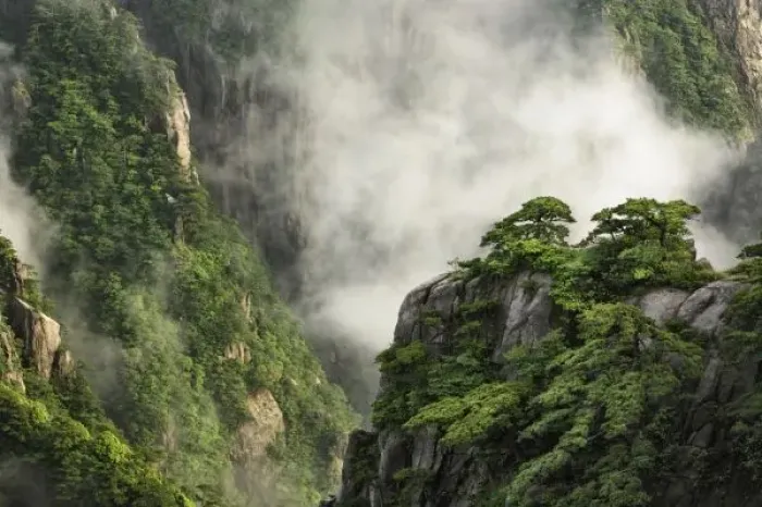 Framed Print : Mist among the peaks and valleys of Grand Canyon in West Sea, Mt. Huang Shan or Yellow Framed Print : Mist among the peaks and valleys of Grand Canyon in West Sea, Mt. Huang Shan or Yellow
