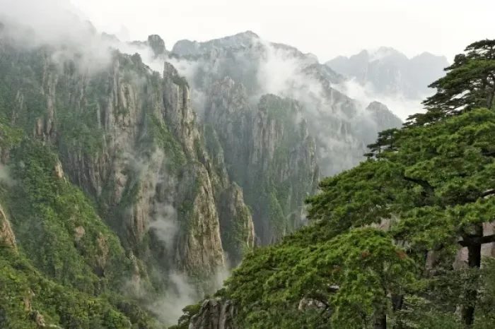 Framed Print : Mist among the peaks and valleys of Grand Canyon in West Sea, Mt. Huang Shan or Yellow Framed Print : Mist among the peaks and valleys of Grand Canyon in West Sea, Mt. Huang Shan or Yellow