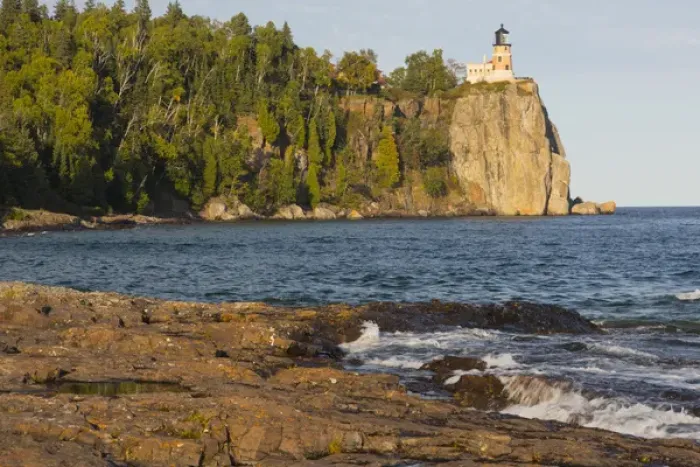Framed Print : MN, Lake Superior North Shore, Split Rock Lighthouse; 1910