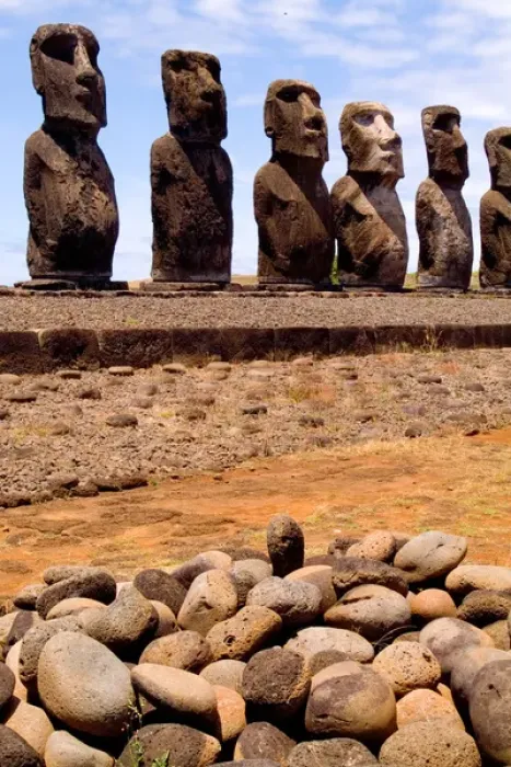 Framed Print : Moai Statues at Ahu Nau Nau Platform in Easter Island during Tapati Festival Rapa Nui Framed Print : Moai Statues at Ahu Nau Nau Platform in Easter Island during Tapati Festival Rapa Nui