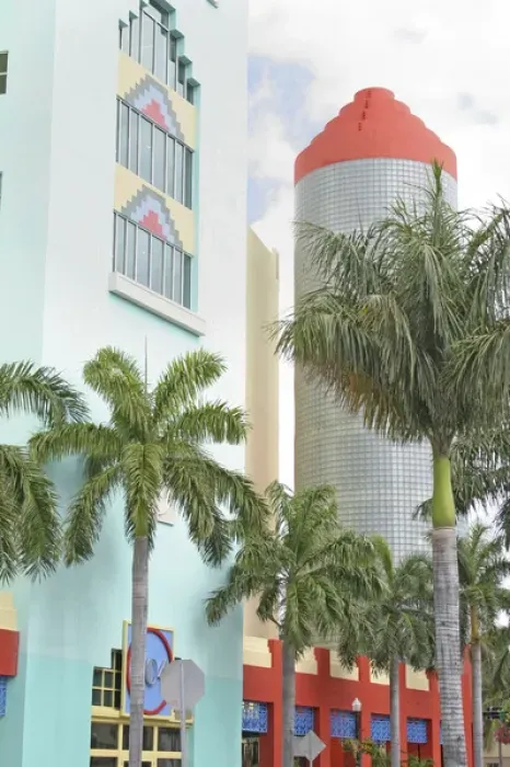 Framed Print : Modern art deco architecture, Miami Beach Florida