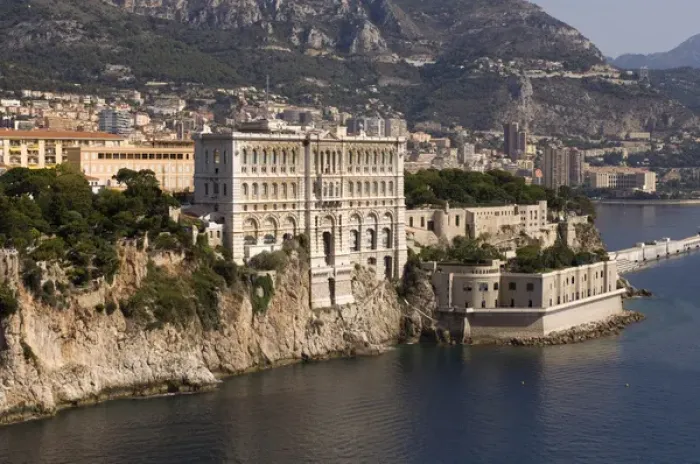 Framed Print : Monaco Oceanography Museum, View from Helicopter, Cote d Azur, Monaco Framed Print : Monaco Oceanography Museum, View from Helicopter, Cote d Azur, Monaco