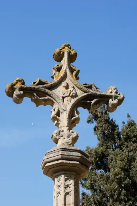 Framed Print : Monastery of Sant Cugat. Cross. Catalonia. Spain