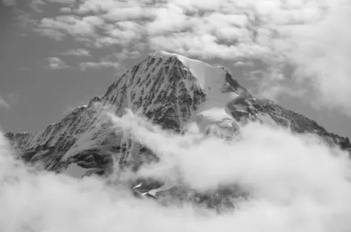 Framed Print : Monch (4, 107 m) rising above clouds, Bernese Alps, Switzerland Framed Print : Monch (4, 107 m) rising above clouds, Bernese Alps, Switzerland