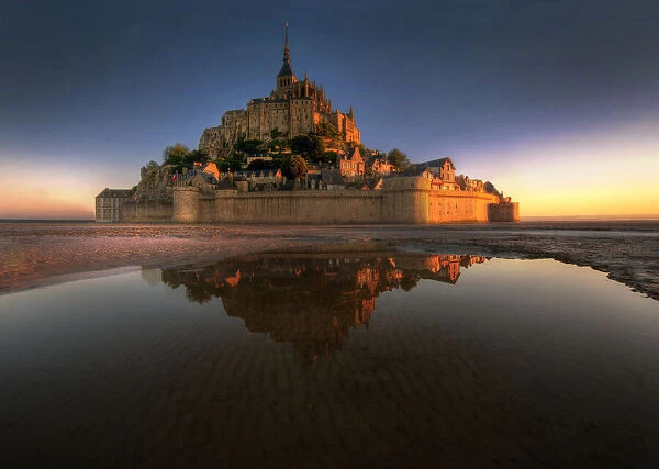 Mont Saint-Michel on the Normandy coast of France