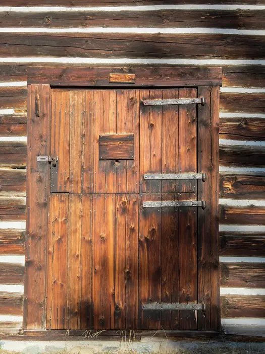 Framed Print : Montana, Glacier National Park. Lubec Barn (1926), Door close-up