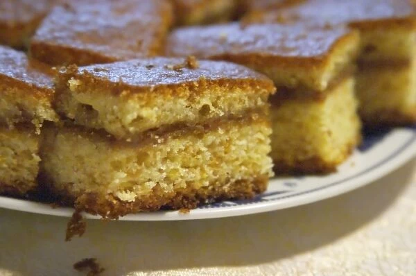 Montenegrin food speciality: sweet honey flavoured cake Durovic Jovo Winery, Dupilo village