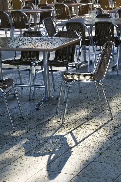 Montenegro, Becici. Becici Beach - Beach Cafe Tables and Chairs