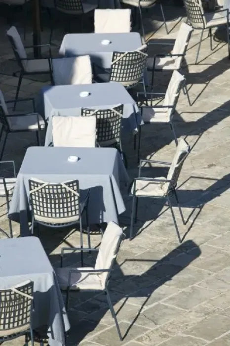 Framed Print : Montenegro, Budva. Budva Old Town / Stari Grad, Cafe Tables and Chairs Framed Print : Montenegro, Budva. Budva Old Town / Stari Grad, Cafe Tables and Chairs