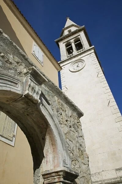 Montenegro, Budva. Budva Old Town  /  Stari Grad, Church Detail