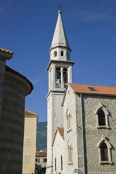 Montenegro, Budva. Budva Old Town  /  Stari Grad, Old Town Church