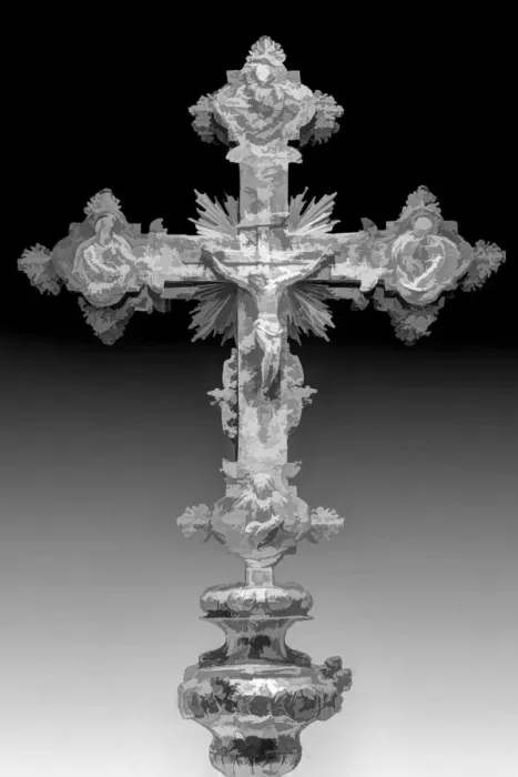 Framed Print : Montenegro, Kotor. Abstract of decorated orthodox Christian cross