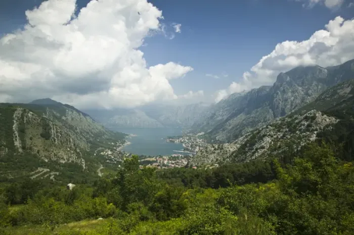 Framed Print : MONTENEGRO, Kotor. Southern Europes Deepest Fjord, Aerial View