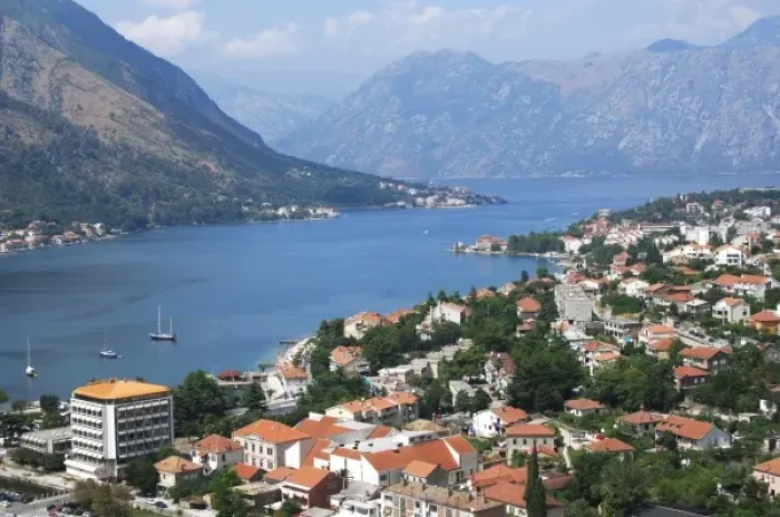 Framed Print : Montenegro, Kotor. View of the city along the fjord. In 1979 UNESCO declared World Framed Print : Montenegro, Kotor. View of the city along the fjord. In 1979 UNESCO declared World
