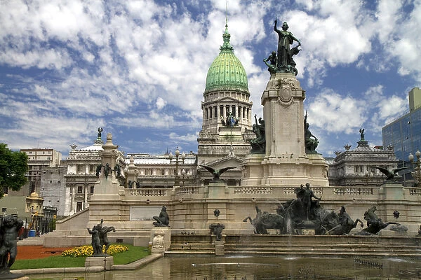 Monument to the Two Congresses in front of the Argentine National Congress building in Buenos Aires