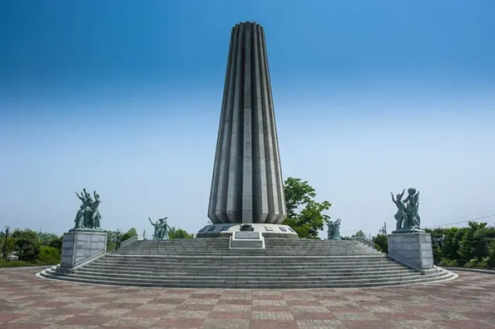 Framed Print : Monument in the Imjingak area at the high security border between South and North Korea Framed Print : Monument in the Imjingak area at the high security border between South and North Korea