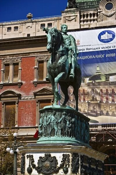A monument in Republicsquare in Belgrade Serbia