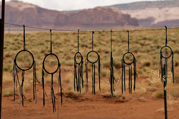 Monument Valley, Utah, United States. Native American dream catchers for sale