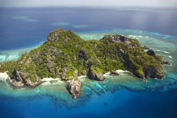 Framed Print : Monuriki Island and coral reef, Mamanuca Islands, Fiji, South Pacific - aerial Framed Print : Monuriki Island and coral reef, Mamanuca Islands, Fiji, South Pacific - aerial